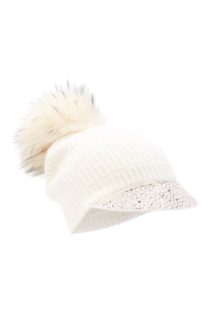 Женская кашемировая шапка WILLIAM SHARP белого цвета, арт. A119-2/PALE RAC00N NATURAL | Фото 1 (Материал: Кашемир, Шерсть, Текстиль)