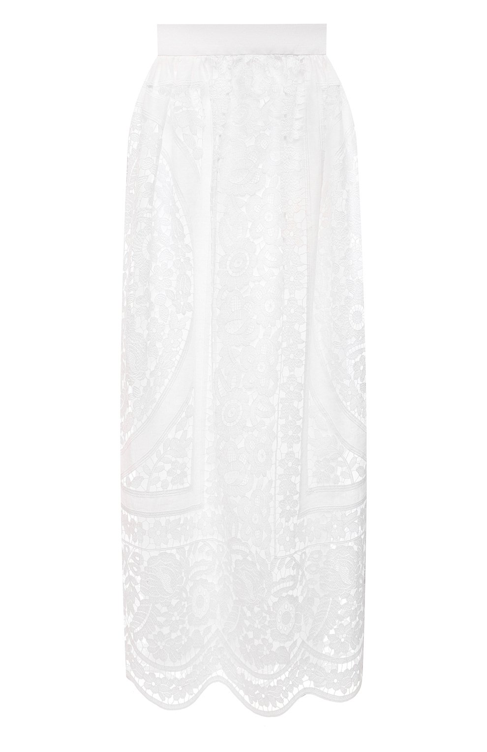 Юбка изо льна и хлопка Dolce & Gabbana Белый F4CA5Z/GDAF0 5622848