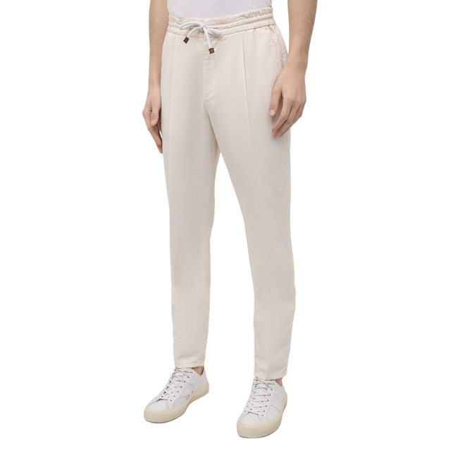 фото Брюки изо льна и хлопка brunello cucinelli