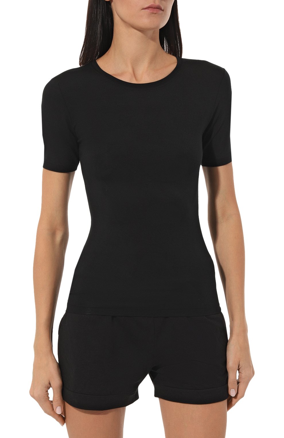 Женская футболка ZIMMERLI черного цвета, арт. 700-3450 | Фото 3 (Материал внешний: Синтетический материал; Материал сплава: Проставлено; Нос: Не проставлено; Женское Кросс-КТ: Футболка-белье)