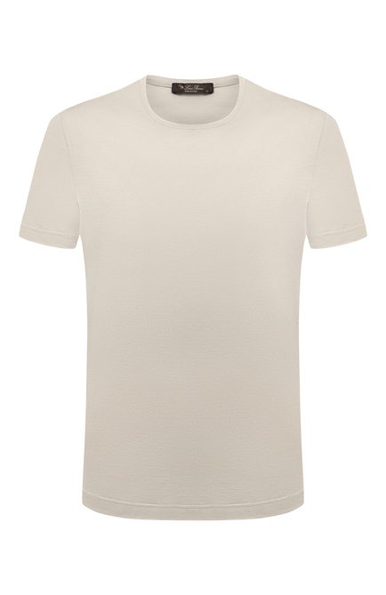 Мужская футболка из шелка и хлопка LORO PIANA кремвого цвета по цене 49950 руб., арт. FAF6128 | Фото 1