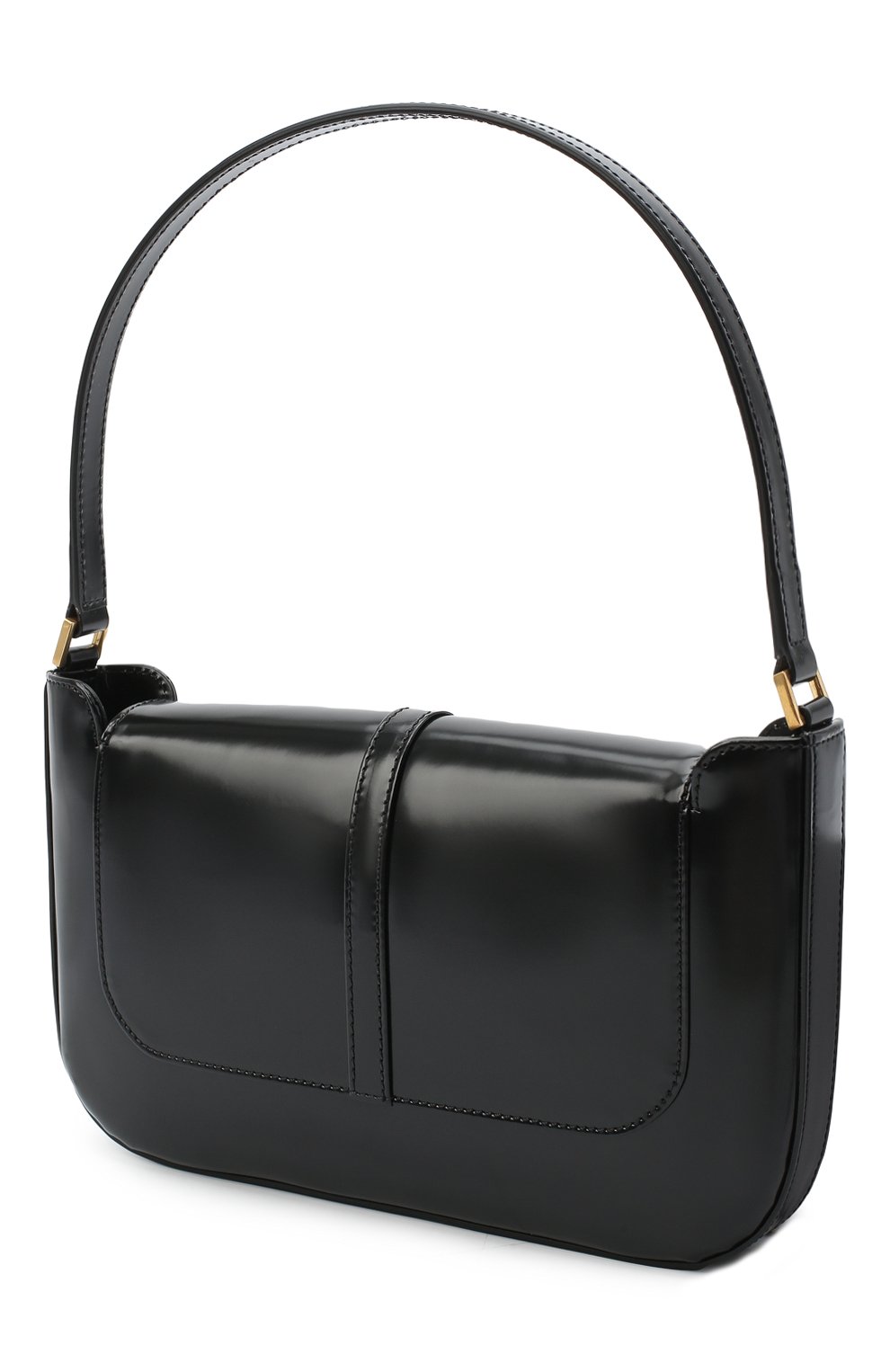 Женская сумка miranda BY FAR черного цвета, арт. 19PFMDASBLWMED | Фото 3 (Сумки-технические: Сумки top-handle; Материал: Натуральная кожа; Материал сплава: Проставлено; Драгоценные камни: Проставлено)