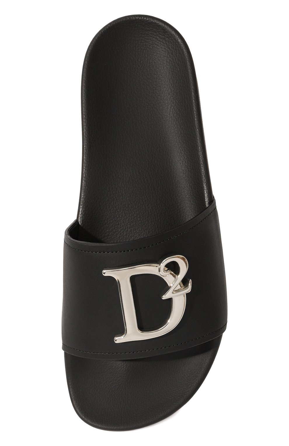 Женские кожаные шлепанцы DSQUARED2 черного цвета, арт. SLW0020 17205015 | Фото 6 (Материал внутренний: Натуральная кожа)
