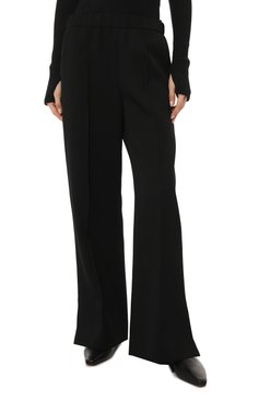 Женские шерстяные брюки JIL SANDER черного цвета, арт. J02KA0011/J40103 | Фото 3 (Силуэт Ж (брюки и джинсы): Широкие; Материал внешний: Шерсть; Длина (брюки, джинсы): Стандартные; Женское Кросс-КТ: Брюки-одежда; Материал сплава: Проставлено; Драгоценные камни: Проставлено; Стили: Минимализм)