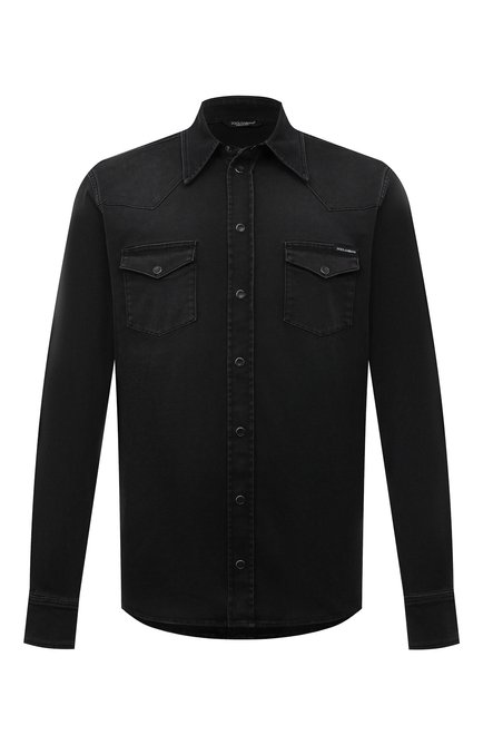 Мужская джинсовая рубашка DOLCE & GABBANA темно-серого цвета по цене 98950 руб., арт. G5JC8D/G8HW4 | Фото 1