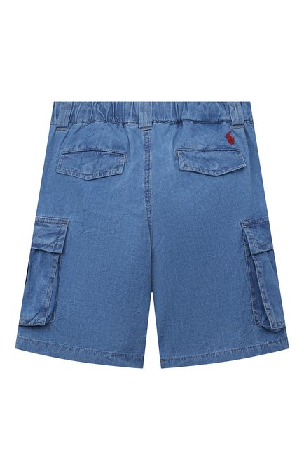 Детские джинсовые шорты POLO RALPH LAUREN синего цвета, арт. 322863986 | Фото 2 (Материал внешний: Хлопок; Кросс-КТ: Деним)