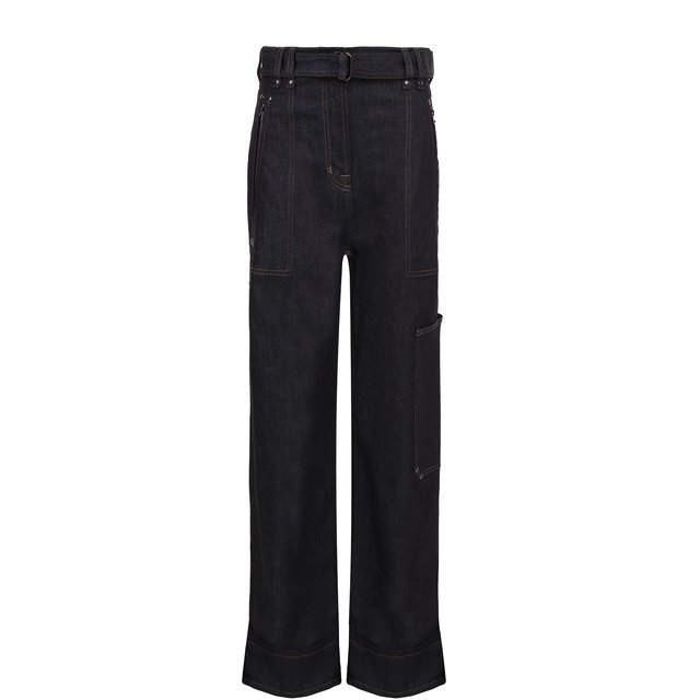 фото Расклешенные джинсы с контрастной прострочкой и поясом tom ford