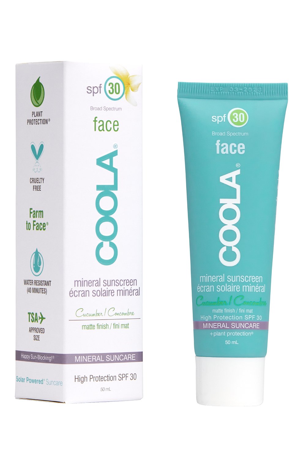 Солнцезащитный матирующий крем для лица "Огурец" SPF 30 (50ml) COOLA ...