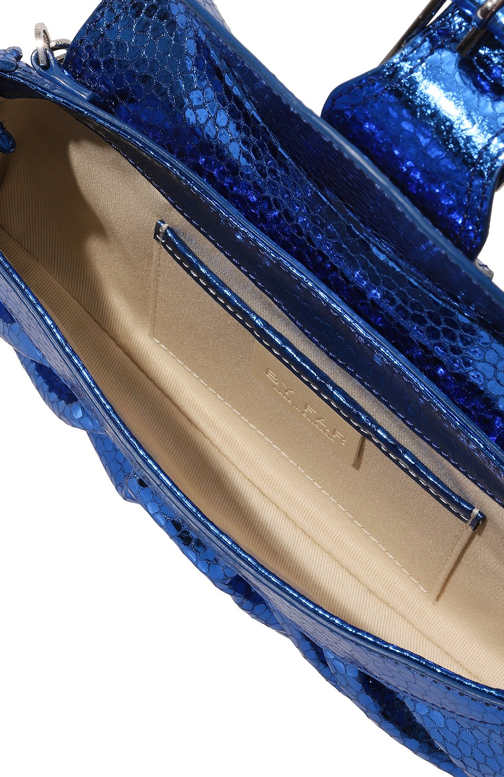Женский клатч glami BY FAR синего цвета, арт. 23CRGLAUBUFLGMED | Фото 5 (Размер: medium; Материал: Натуральная кожа; Женское Кросс-КТ: Клатч-клатчи)