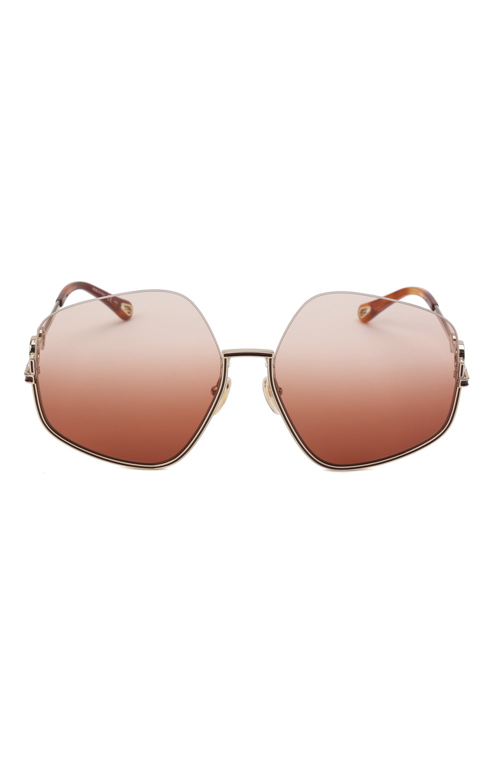 Женские солнцезащитные очки CHLOÉ коричневого цвета, арт. CH0068S 002 | Фото 3 (Тип очков: С/з; Оптика Гендер: оптика-женское; Очки форма: Прямоугольные)