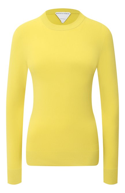 Женский пуловер из вискозы BOTTEGA VENETA желтого цвета, арт. 647547/VKJK0 | Фото 1 (Материал внешний: Вискоза, Синтетический материал; Длина (для топов): Стандартные; Рукава: Длинные; Женское Кросс-КТ: Пуловер-одежда; Стили: Минимализм; Региональные ограничения белый список (Axapta Mercury): RU)