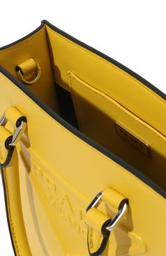 Женский сумка-тоут PRADA желтого цвета, арт. 1BA333-ASK-F0377-OOO | Фото 5 (Сумки-технические: Сумки-шопперы; Материал: Натуральная кожа; Размер: mini; Ремень/цепочка: На ремешке)