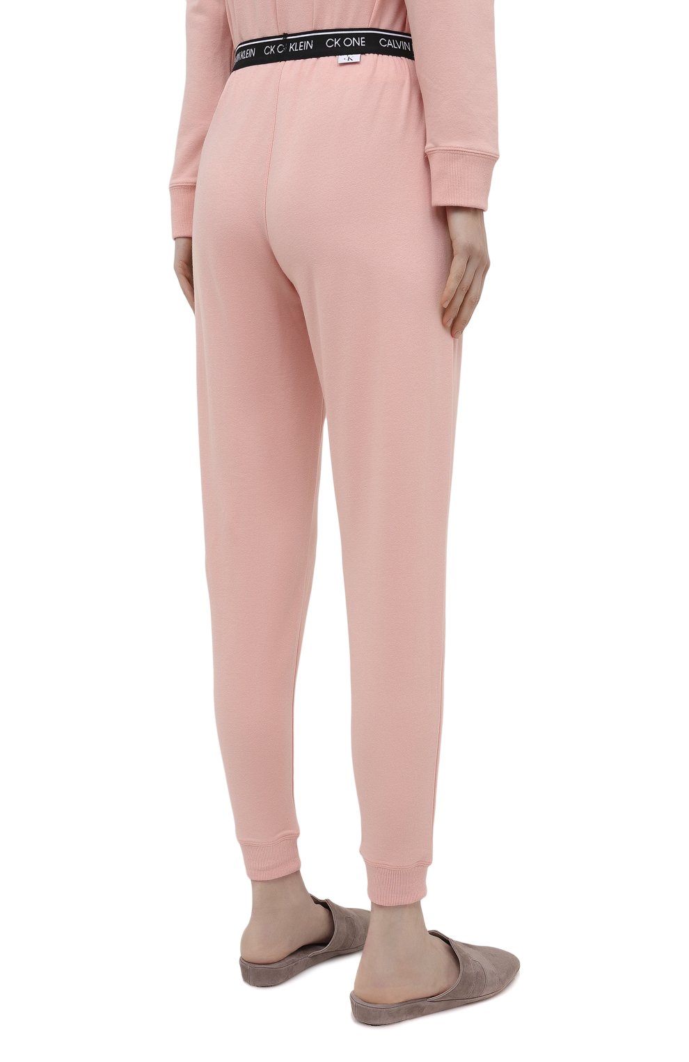 Женские хлопковые брюки CALVIN KLEIN розового цвета, арт. QS6429E | Фото 4 (Женское Кросс-КТ: Брюки-белье; Материал внешний: Синтетический материал, Хлопок)