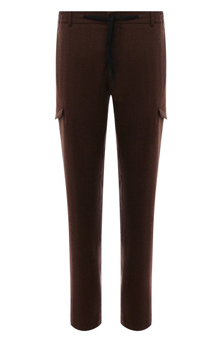 Мужские шерстяные брюки-карго BERWICH коричневого цвета, арт. VULCAN0Z/RD5470 | Фото 1 (Материал подклада: Купро; Стили: Кэжуэл; Длина (брюки, джинсы): Стандартные; Силуэт М (брюки): Карго; Случай: Повседневный; Материал внешний: Шерсть)