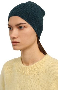 Женская шерстяная шапка ISABEL BENENATO темно-синего цвета, арт. GK02F23 | Фото 2 (Материал: Текстиль, Шерсть; Материал сплава: Проставлено; Нос: Не проставлено)