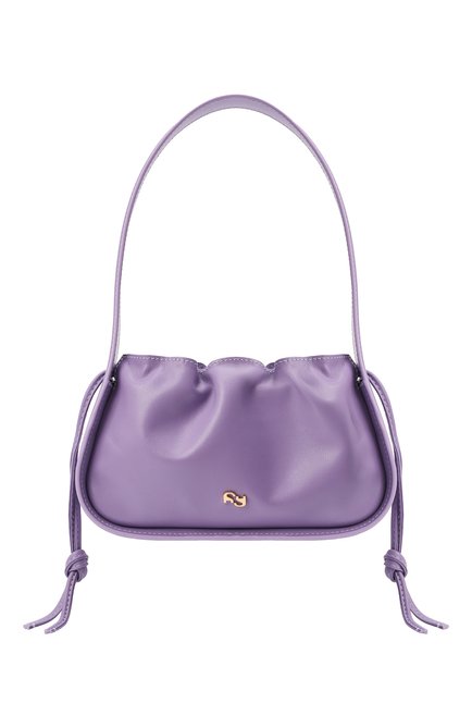 Женская сумка scrunch mini YUZEFI сиреневого цвета, арт. YUZRS22-HB-MS-19 | Фото 1 (Материал: Натуральная кожа; Размер: mini; Сумки-технические: Сумки top-handle)