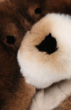 Женская меховая шапка-ушанка с помпонами LORO PIANA коричневого цвета, арт. FAF9810 | Фото 3 (Материал: Натуральный мех; Статус проверки: Проверена категория)