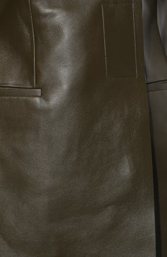 Женский кожаный жакет GIVENCHY хаки цвета, арт. BW00E9610N | Фото 5 (Рукава: Длинные; Случай: Повседневный; Длина (для топов): Стандартные; Стили: Гранж; 1-2-бортные: Однобортные; Материал внешний: Натуральная кожа; Материал подклада: Вискоза; Женское Кросс-КТ: Жакет-одежда)