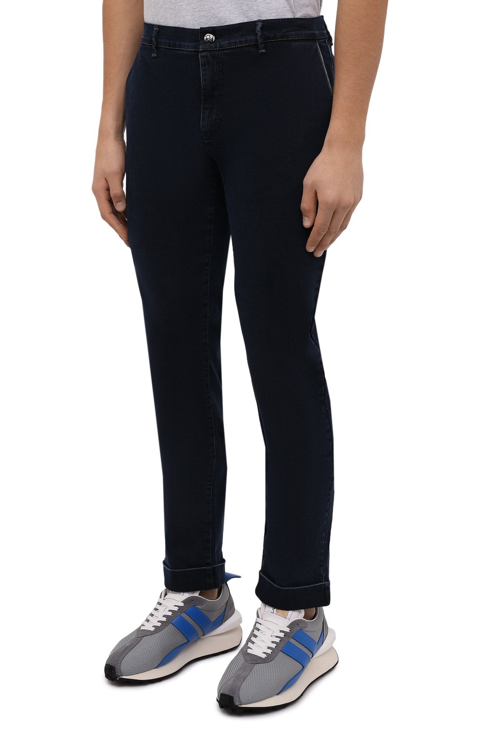 Мужские джинсы ZILLI темно-синего цвета, арт. MCW-00071-DEBB1/S001 | Фото 3 (Силуэт М (брюки): Прямые; Кросс-КТ: Деним; Длина (брюки, джинсы): Стандартные; Материал внешний: Хлопок; Стили: Кэжуэл)