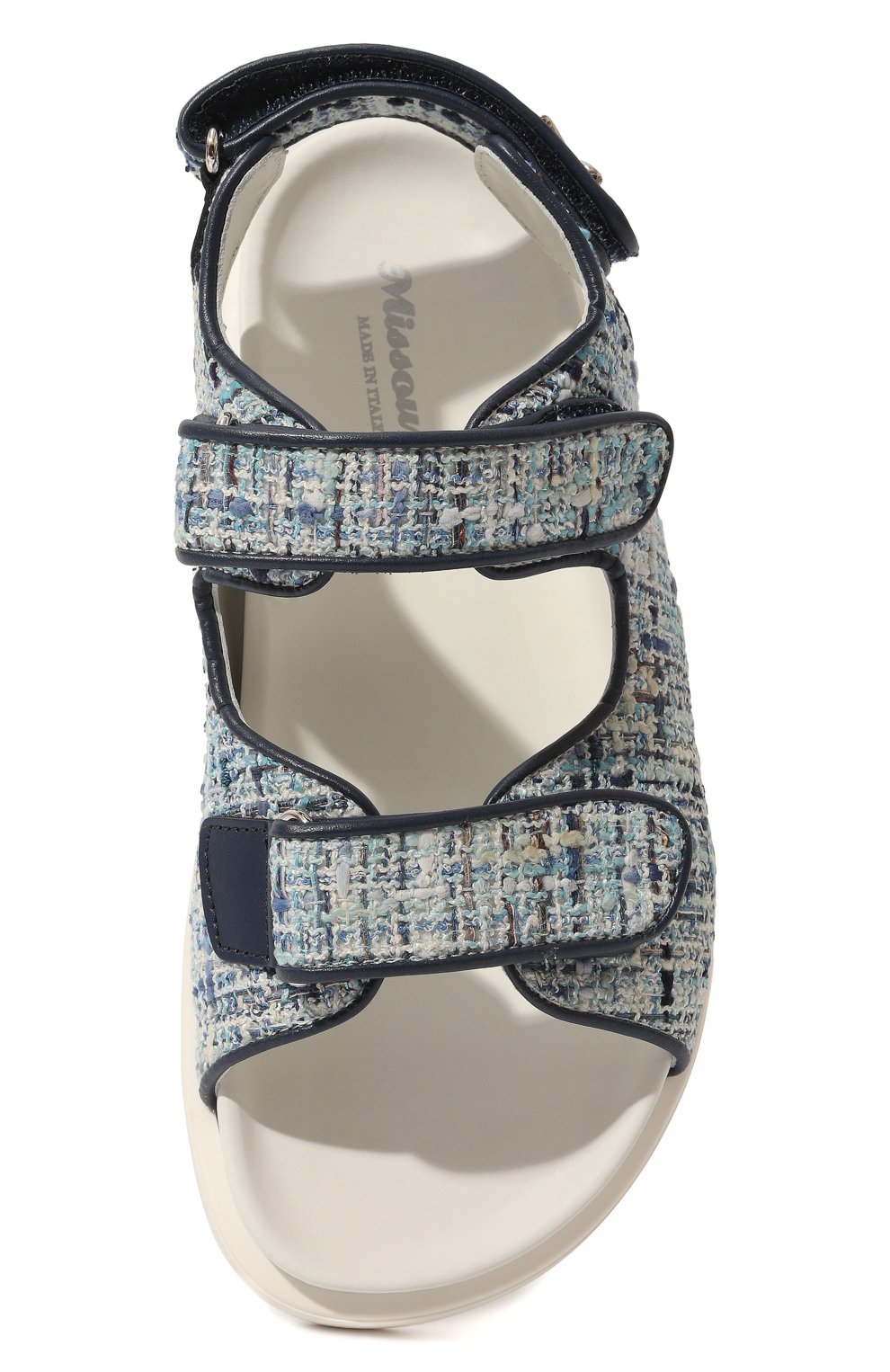 Детские текстильные сандалии MISSOURI синего цвета, арт. 56422 D/24-30 | Фото 4 (Материал внешний: Текстиль; Материал внутренний: Натуральная кожа; Материал сплава: Проставлено; Нос: Не проставлено)