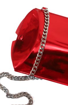 Женская сумка packaging 6 MM6 красного цвета, арт. SB6WG0005/P0410 | Фото 3 (Сумки-технические: Сумки через плечо; Материал: Натуральная кожа; Материал сплава: Проставлено; Ремень/цепочка: На ремешке; Драгоценные камни: Проставлено; Размер: small)
