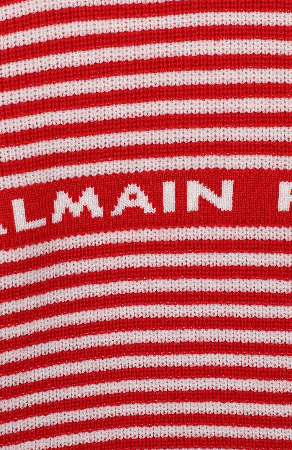 Детский шерстяной пуловер BALMAIN красного цвета, арт. 6L9520/LA910/4-10 | Фото 3 (Материал внешний: Шерсть; Рукава: Длинные; Мальчики Кросс-КТ: Пуловер-одежда; Статус проверки: Проверена категория)