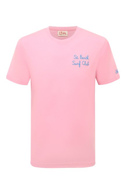 Мужская хлопковая футболка MC2 SAINT BARTH розового цвета, арт. STBM/TSHIRT MAN/00145D | Фото 1 (Длина (для топов): Стандартные; Материал внешний: Хлопок; Драгоценные камни: Проставлено; Рукава: Короткие; Материал сплава: Проставлено)