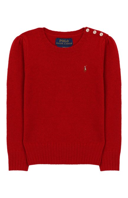 Детский пуловер из шерсти и кашемира POLO RALPH LAUREN красного цвета по цене 14700 руб., арт. 311751019 | Фото 1