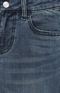 Детские джинсы с декоративными потертостями EMPORIO ARMANI темно-синего цвета, арт. 3G4J17/4DFKZ | Фото 3 (Материал внешний: Хлопок; Статус проверки: Проверено, Проверена категория)