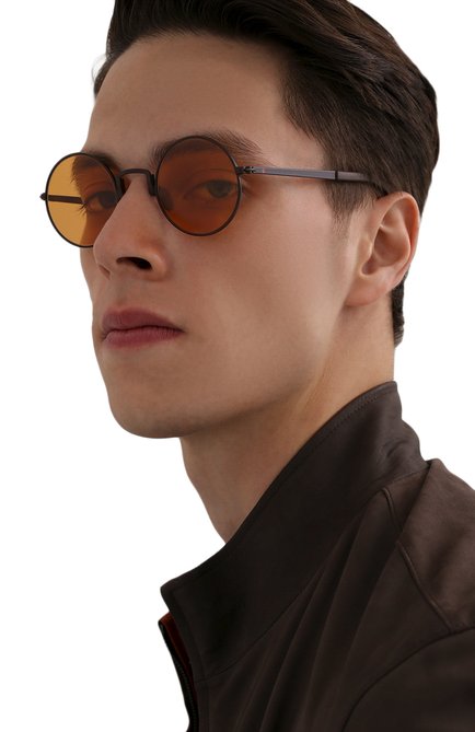 Мужские солнцезащитные очки KITON коричневого цвета, арт. U0C00101/00S | Фото 2 (Тип очков: С/з; Региональные ограничения белый список (Axapta Mercury): RU; Кросс-КТ: С/з-мужское; Очки форма: Круглые; Оптика Гендер: оптика-мужское)