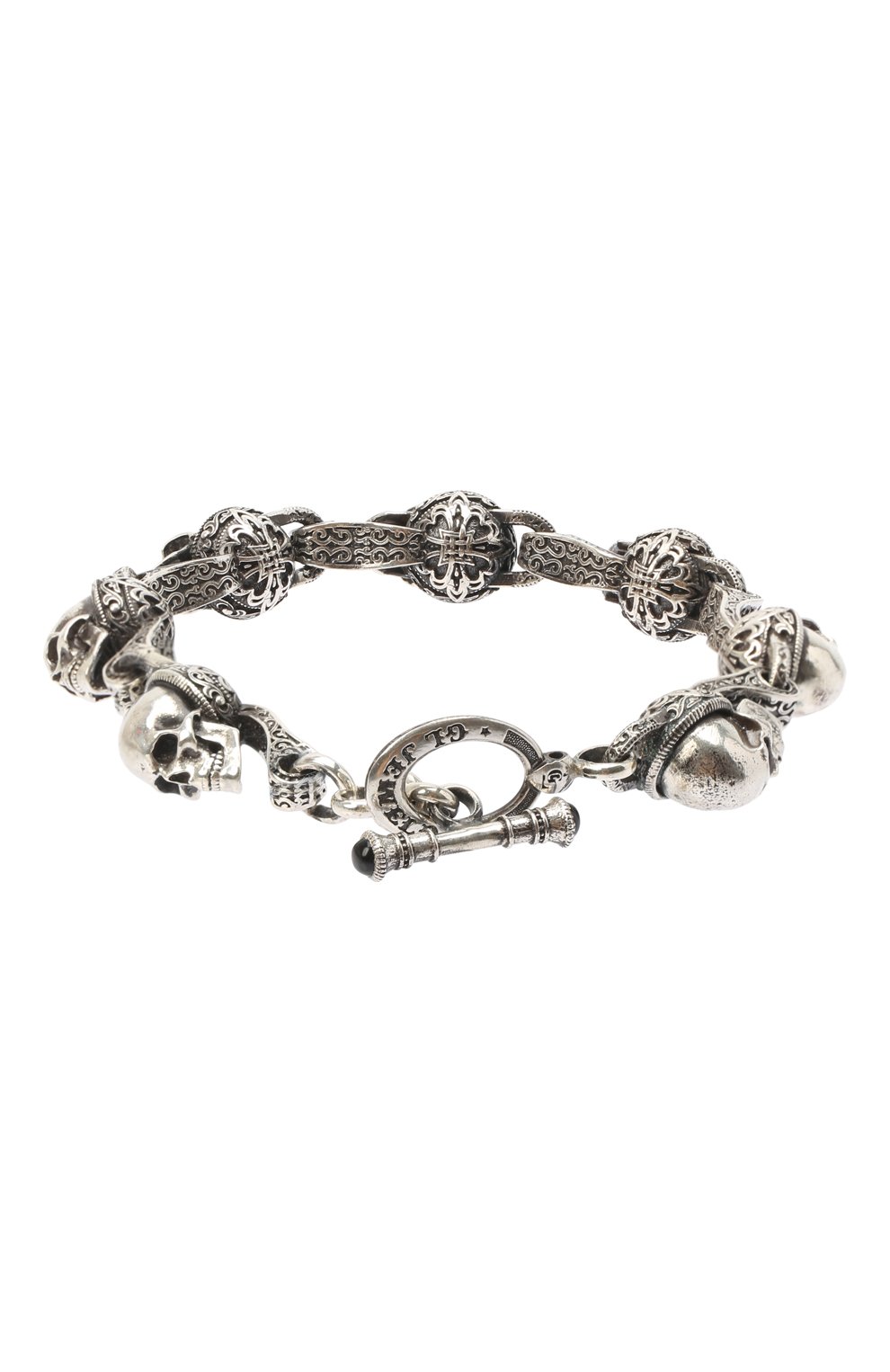 Мужской браслет funny skulls GL JEWELRY серебряного цвета, арт. M400011-S97-01 | Фото 2 (Материал: Серебро; Региональные ограничения белый список (Axapta Mercury): RU)