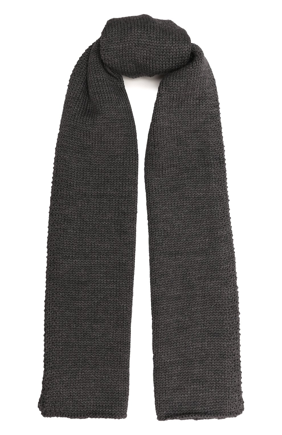 Детский шерстяной шарф CATYA темно-серого цвета, арт. 226746 | Фото 1 (Материал: Текстиль, Шерсть; Материал сплава: Проставлено; Нос: Не проставлено)