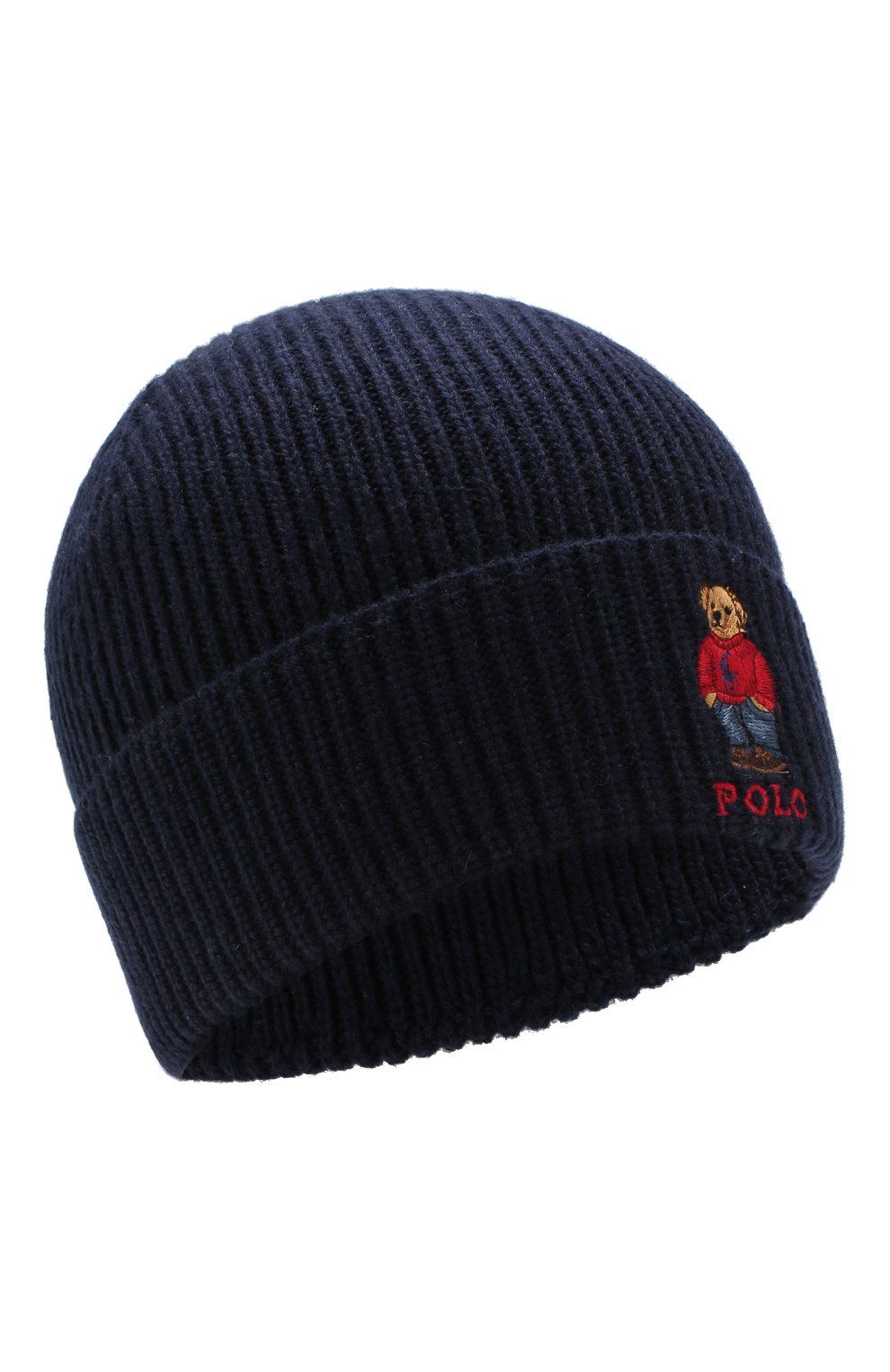 Мужская шапка POLO RALPH LAUREN темно-синего цвета, арт. 449775528 | Фото 1 (Материал: Текстиль, Синтетический материал; Кросс-КТ: Трикотаж)