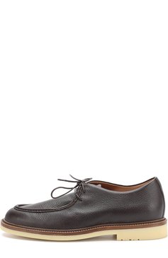 Мужские кожаные ботинки dover walk на шнуровке LORO PIANA темно-коричневого цвета, арт. FAG3583 | Фото 3 (Мужское Кросс-КТ: Ботинки-обувь; Материал внутренний: Натуральная кожа; Материал утеплителя: Без утеплителя; Подошва: Плоская)