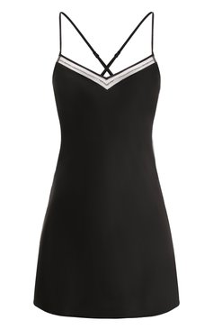 Женская шелковая сорочка LUNA DI SETA черного цвета, арт. VLST61019 | Фото 1 (Материал внешний: Шелк; Материал сплава: Проставлено; Нос: Не проставлено)