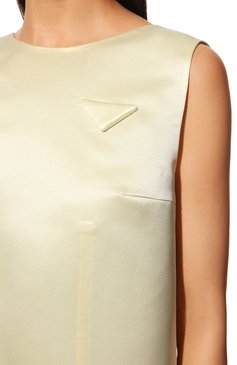 Женское шелковое платье PRADA  цвета, арт. P3G97C-393-F0061-221 | Фото 5 (Материал внешний: Шелк; Случай: Вечерний; Длина Ж (юбки, платья, шорты): Мини; Рукава: Без рукавов; Стили: Романтичный; Женское Кросс-КТ: Платье-одежда)