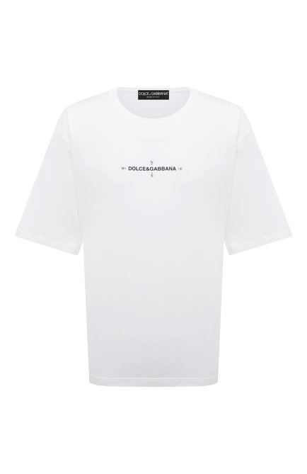 Мужская хлопковая футболка DOLCE & GABBANA белого цвета по цене 79300 руб., арт. G8PB8T/G7K4W | Фото 1