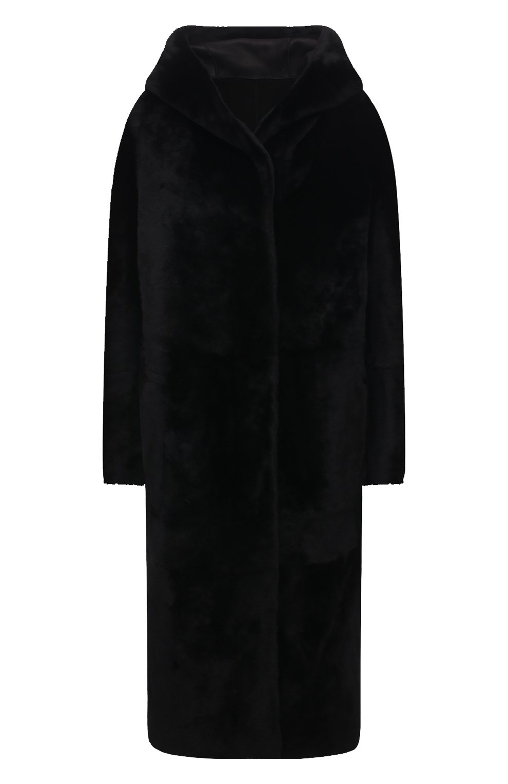 Женская двусторонняя шуба из овчины DROME черного цвета, арт. DPD5802P/D109P | Фото 1 (Женское Кросс-КТ: Мех; Рукава: Длинные; Материал внешний: Натуральный мех; Стили: Классический; Длина (верхняя одежда): Длинные)