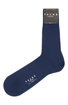 Мужские носки из шерсти и хлопка FALKE темно-синего цвета, арт. 14435. | Фото 1 (Материал внешний: Шерсть; Кросс-КТ: бельё; Материал сплава: Проставлено; Нос: Не проставлено)