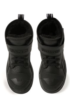 Детские кожаные ботинки DOLCE & GABBANA черного цвета, арт. DA5035/AA306/29-36 | Фото 4 (Материал сплава: Проставлено; Нос: Не проставлено; Материал внутренний: Текстиль)