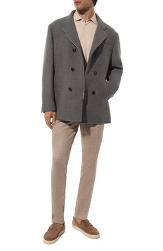 Мужской шерстяное пальто BRUNELLO CUCINELLI серого цвета, арт. MQ4217003 | Фото 2 (Материал внешний: Шерсть; Рукава: Длинные; Материал сплава: Проставлено; Драгоценные камни: Проставлено; Длина (верхняя одежда): Короткие; Мужское Кросс-КТ: пальто-верхняя одежда; Материал подклада: Купро; Стили: Кэжуэл)