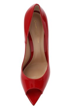 Женские кожа ные туфли musa GIANVITO ROSSI красного цвета, арт. G50614.15RIC.VERTABS | Фото 5 (Каблук высота: Высокий; Материал внутренний: Натуральная кожа; Каблук тип: Шпилька; Подошва: Плоская)