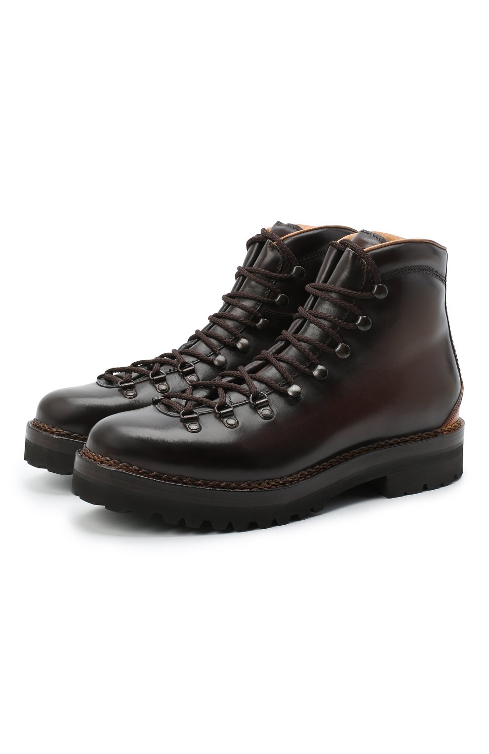 Мужские темно-коричневые кожаные ботинки RALPH LAUREN купить винтернет-магазине ЦУМ, арт. 815811329