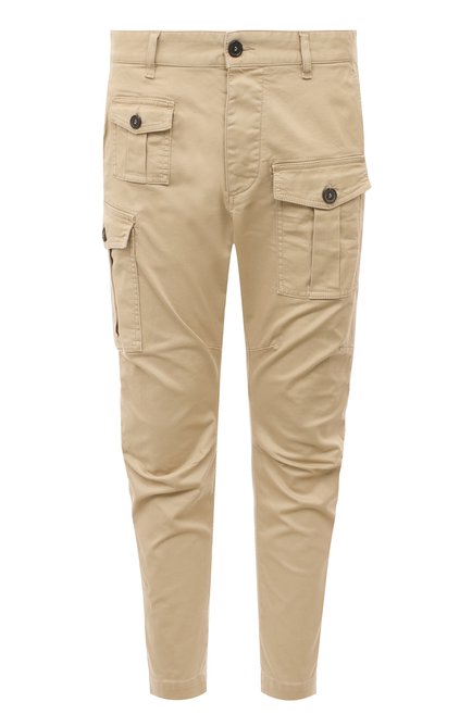 Мужские хлопковые брюки-карго DSQUARED2 бежевого цвета по цене 84300 руб., арт. S74KB0818/S39021 | Фото 1