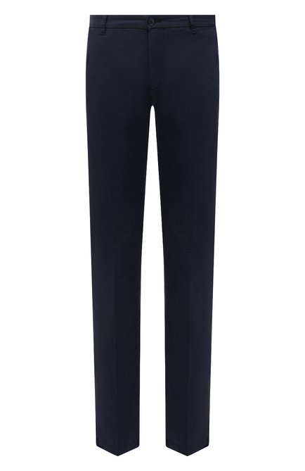 Мужские хлопковые брюки GIORGIO ARMANI темно-синего цвета, арт. 0SGPP0AI/T02EY | Фото 1 (Материал внешний: Хлопок; Длина (брюки, джинсы): Стандартные; Случай: Повседневный; Силуэт М (брюки): Чиносы; Стили: Кэжуэл)