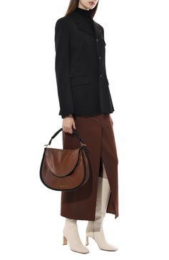 Женская сумка horseback BORBONESE коричневого цвета, арт. 923320 | Фото 7 (Сумки-технические: Сумки top-handle; Размер: medium; Материал: Натуральная кожа; Ремень/цепочка: На ремешке)