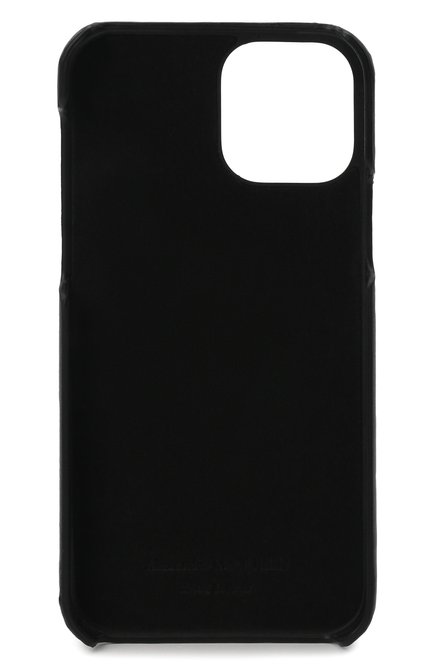 Кожаный чехол для iphone 12 pro ALEXANDER MCQUEEN черного цвета, арт. 683124/1NT0B | Фото 2 (Женское Кросс-КТ: Кожа iPhone; Материал: Натуральная кожа)