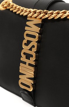 Женская сумка MOSCHINO черного цвета, арт. 2317 A7474/8008 | Фото 3 (Сумки-технические: Сумки через плечо; Материал: Натуральная кожа; Размер: small)