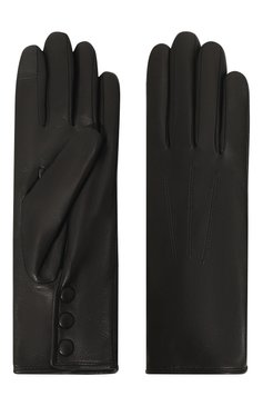 Женские кожаные перчатки с меховой подкладкой AGNELLE черного цвета, арт. BETTY | Фото 2 (Материал: Натуральная кожа; Материал сплава: Проставлено; Нос: Не проставлено)