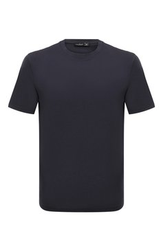 Мужская хлопковая футболка VAN LAACK темно-синего цвета, арт. PA0L0/Z20044 | Фото 1 (Принт: Без принта; Рукава: Короткие; Длина (для топов): Стандартные; Материал внешний: Хлопок; Стили: Кэжуэл)